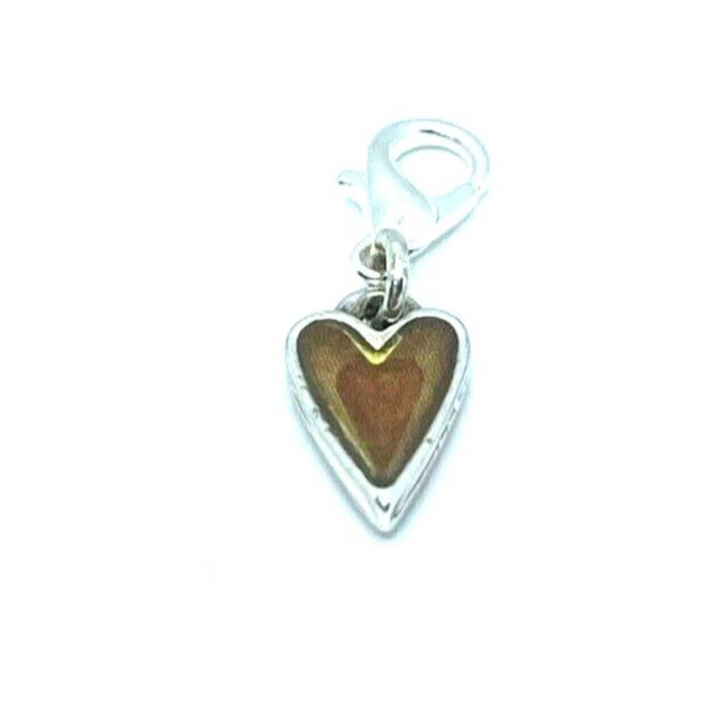 Brighton Piccadilly Red Heart Flower Joy Inspire Two-Sided Silver Clip Charm